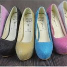 Candy Colors Sequin cloth Platform Heels