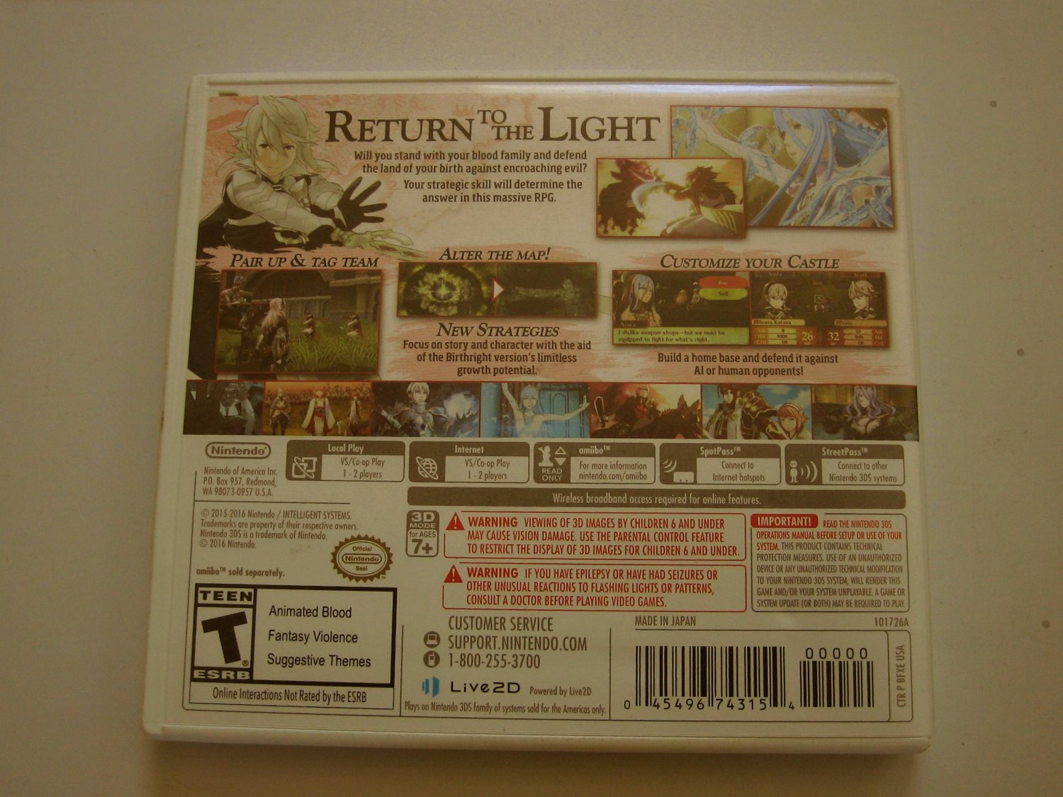 Fire Emblem Fates Birthright Nintendo 3ds 2ds Complete 8275