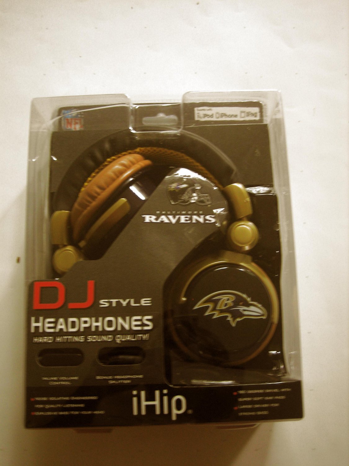 New iHip DJ STYLE Baltimore Ravens HEADPHONES