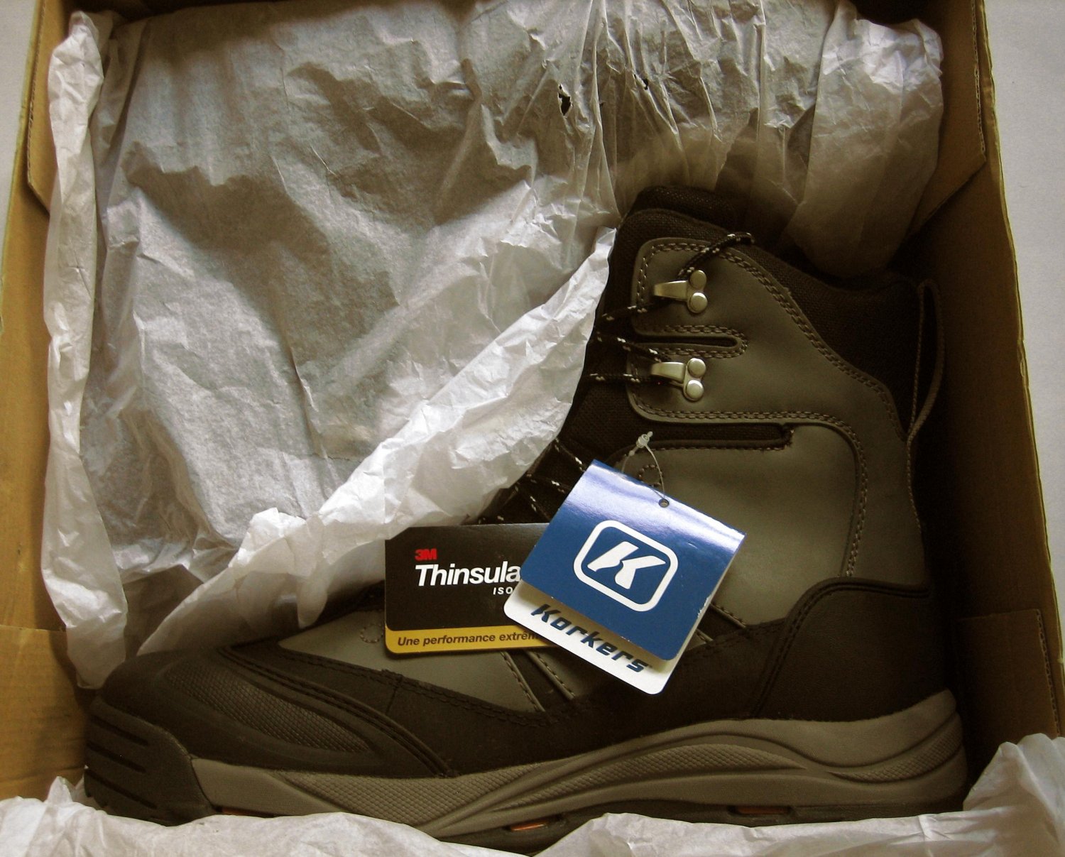 New Korkers Mens Snowjack Gray Waterproof Snow Boots Shoes 14 Medium (D)