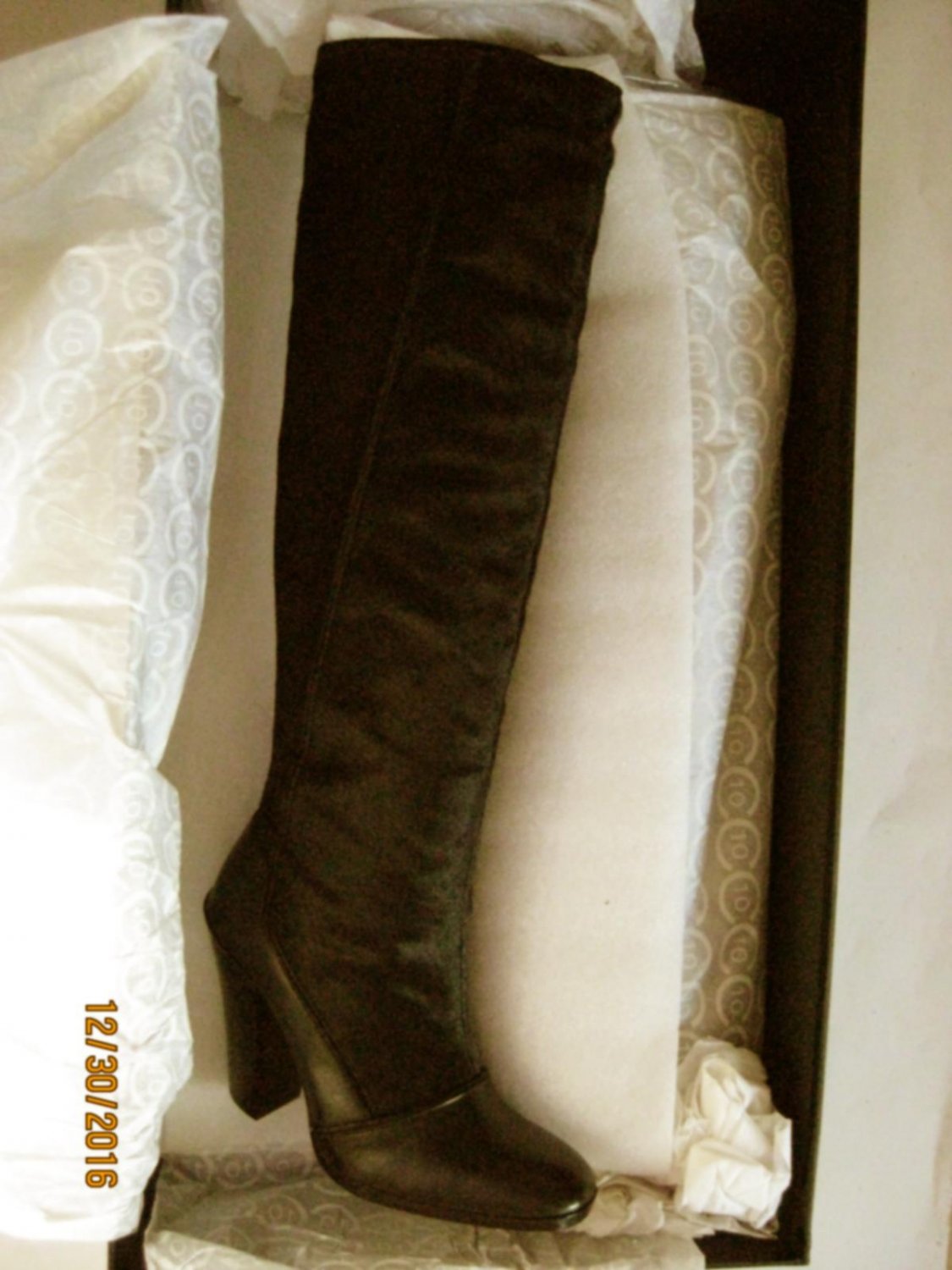 New Derek Lam 10 Crosby 4852 Womens Carmen Black Calf Hair Knee-High Boots 6 Medium (B,M)