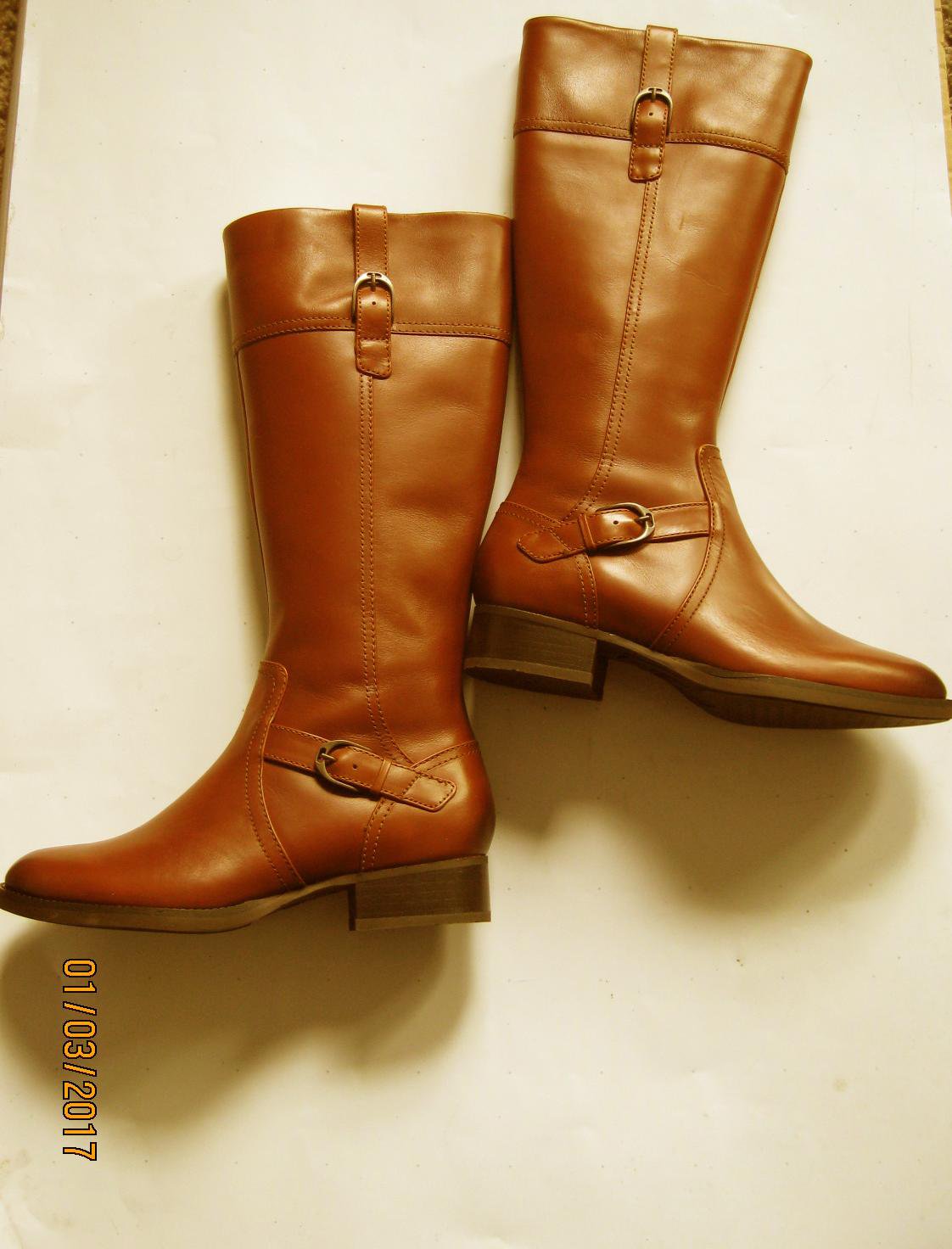 New Ariat Womens York Brown Leather KneeHigh Boots Shoes 8.5 Medium (B,M)