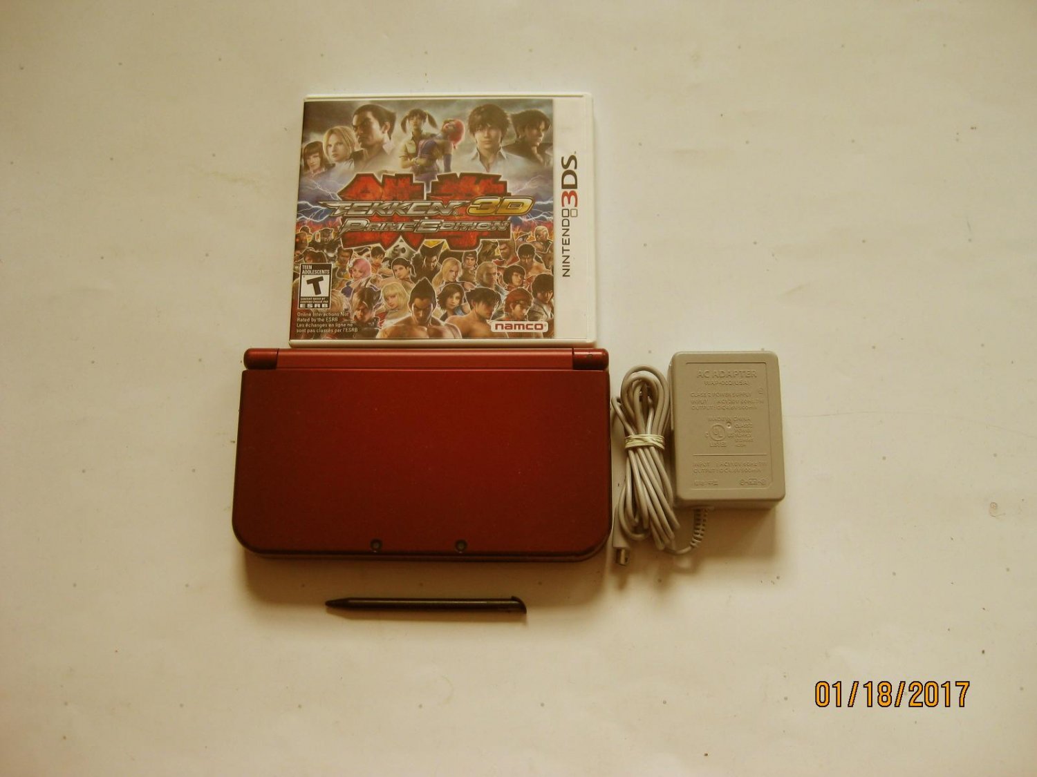 Nintendo New 3DS XL Red 9.0 Firmware version w Tekken 3ds & More !!