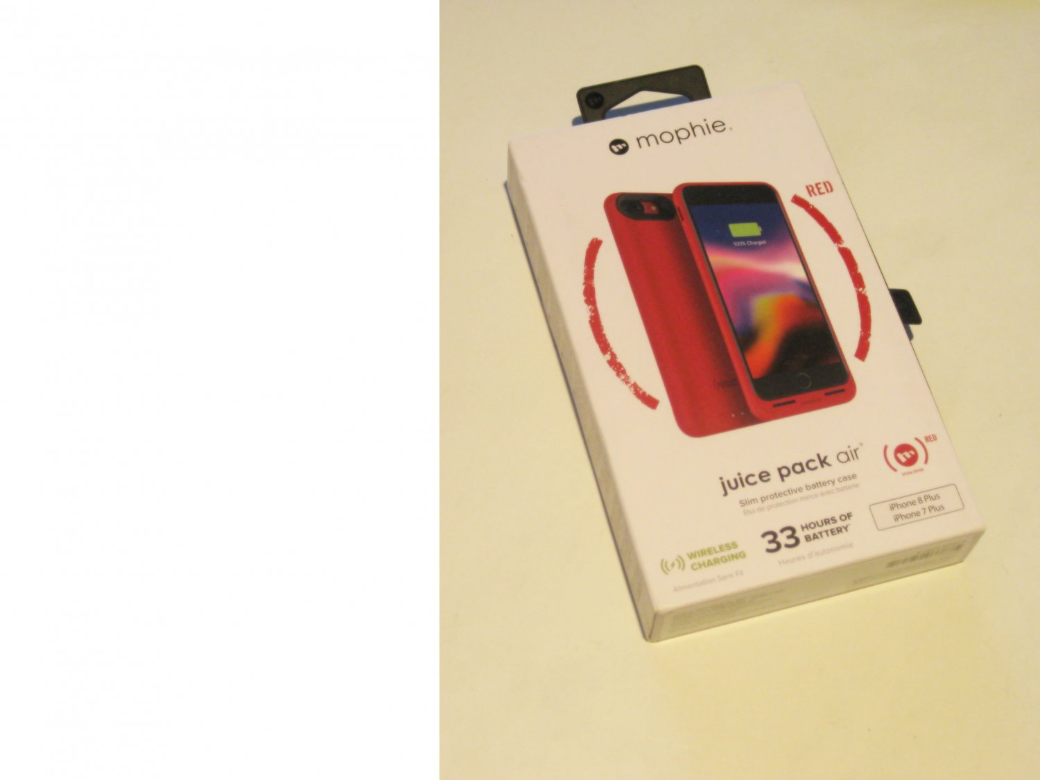 New! New! Red Mophie Juice Pack Air Case Iphone 7+/8+