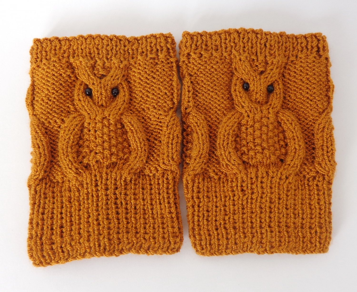 Knit Boot Cuffs Brown OWL Boot Socks Boot Topper Leg