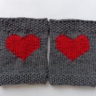 Valentine Knitted Boot Cuffs With Plain Red Heart Socks Boot Topper Leg