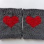 Valentine Knitted Boot Cuffs With Plain Red Heart Socks Boot Topper Leg