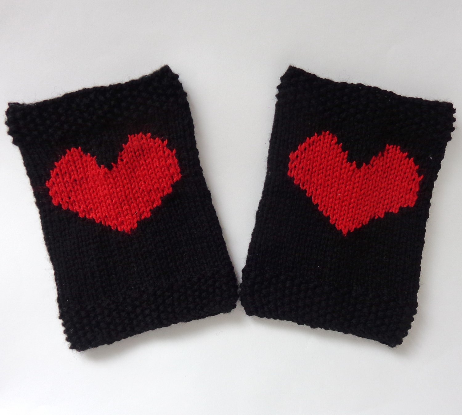 Valentine Knitted Boot Cuffs With Plain Red Heart Socks Boot Topper Leg