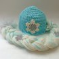 Elsa Frozen Crochet Hat With Snowflake Flower - Disney Princess Queen Hat Wig - 3-6 months