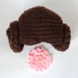 Princess Leia Crocheted Baby Hat From Star Wars - Princess Queen Hat Wig - 6-12 months