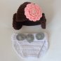 Princess Leia Baby Hat And Diaper Cover Set From Star Wars For Girl With Big Flower 3-6 months