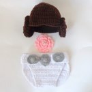 Princess Leia Baby Hat And Diaper Cover Set From Star Wars For Girl With Big Flower 6-12 months