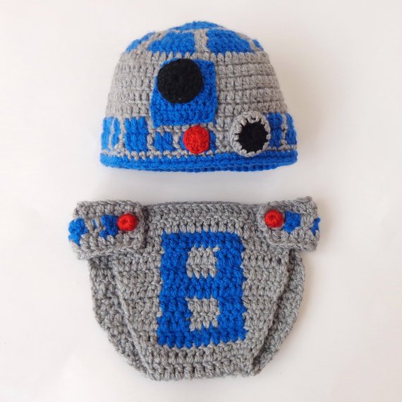 R2D2 Hat And Diaper Cover From Star Wars 3-6 months