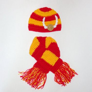 Harry Potter Hat with Scarf Gryffindor, Beanie -  6-12 months