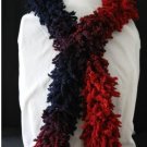 Shades of Navy Blue and Red Bellini Scarf Neck Warmer Handmade