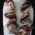 Shades of White, Camel, Mauve and Black Pirouette Flat Back Scarf Neck Warmer Handmade