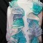 Carolina Blue and White Pirouette Flat Back Scarf Neck Warmer