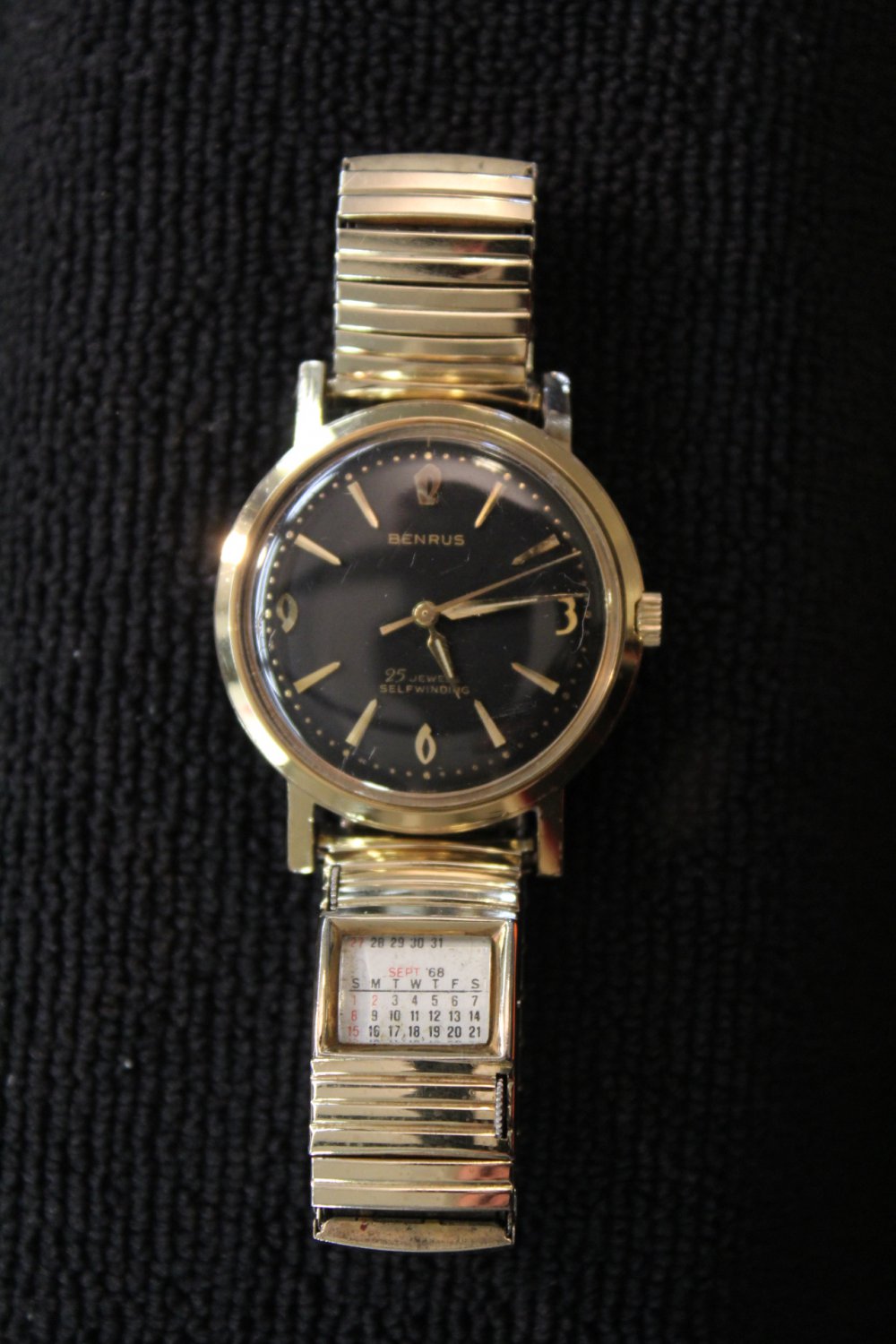 Benrus 1960’s 25 jewel, self winding, gold men’s watch (Wrist Watches)