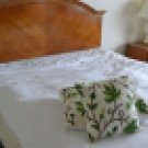 Crewel Pillow Sham Peace Earthly Greens & Brown Silk Dupioni 16 Square