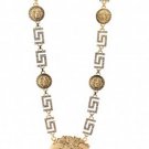 Mens Medusa necklace with CZ Greek design chain links
