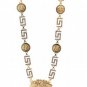 Mens Medusa necklace with CZ Greek design chain links