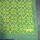 Coach Scarf Classic Signature Green Silk/Cotton New Without Tags