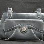 Cole Haan F04 Black Leather Hobo Handbag w/ Silver Hardware, Aqua Interior