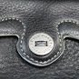 Cole Haan F04 Black Leather Hobo Handbag w/ Silver Hardware, Aqua Interior