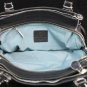 Cole Haan F04 Black Leather Hobo Handbag w/ Silver Hardware, Aqua Interior