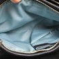 Cole Haan F04 Black Leather Hobo Handbag w/ Silver Hardware, Aqua Interior