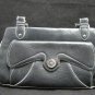 Cole Haan F04 Black Leather Hobo Handbag w/ Silver Hardware, Aqua Interior