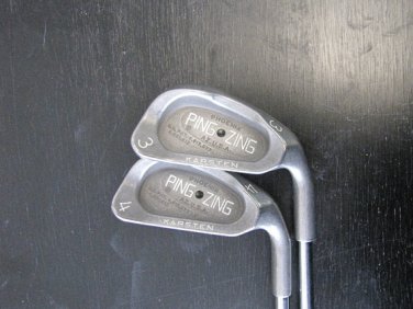 2 Ping Zing Irons 3 & 4 Karsten Black Dot Standard Steel Shaft