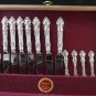 Antique Watson Sterling Silver Flatware Meadow Rose 71pcs Naken Silverware Chest