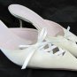 Vera Wang White Satin Corset Mules SZ EURO 37 US 6.5-7  Bridal Wedding Heels