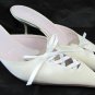 Vera Wang White Satin Corset Mules SZ EURO 37 US 6.5-7  Bridal Wedding Heels