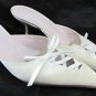 Vera Wang White Satin Corset Mules SZ EURO 37 US 6.5-7  Bridal Wedding Heels