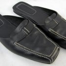 Black Chanel Leather Flat Slides Slipper Square Toe SZ  EU38.5/US8