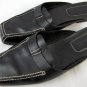 Black Chanel Leather Flat Slides Slipper Square Toe SZ  EU38.5/US8