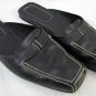 Black Chanel Leather Flat Slides Slipper Square Toe SZ EU38.5/US8