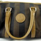 Fendi Logo Bag/Purse Brown/Black Stripe 1990's Handbag