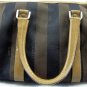 Fendi Logo Bag/Purse Brown/Black Stripe 1990's Handbag