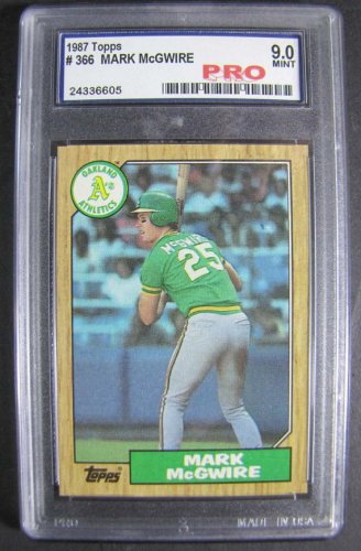 1987 Mark McGwire Topps Rookie Baseball Card  #366 PRO Graded 9.0