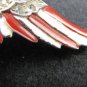 Crown Trifari WWII Eagle Brooch Pin Pave Rhinestones Enamel Bird Philippe