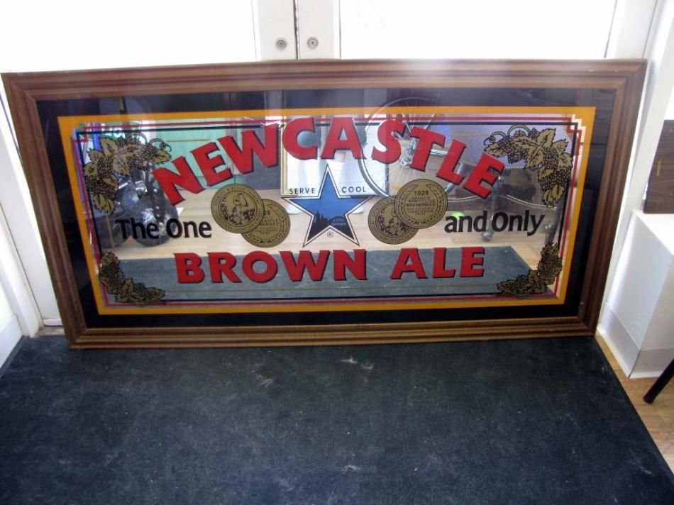 Giant Framed Newcastle Brown Ale Brewery Bar / Pub Mirror