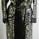 Vintage Dynasty Black and Gold Dragon and Cloud Kimono Robe