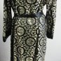 Vintage Dynasty Black and Gold Dragon and Cloud Kimono Robe
