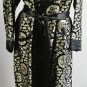 Vintage Dynasty Black and Gold Dragon and Cloud Kimono Robe
