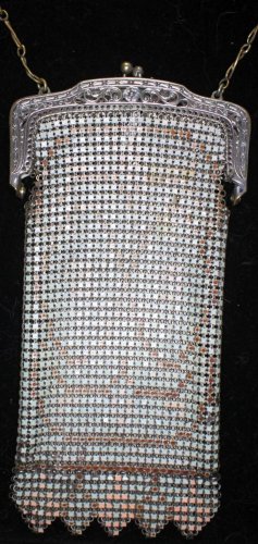 Vintage Whiting and Davis Painted Enamel Mesh Purse