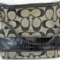 Authentic Coach Black Patent Leather Stripe Monogram Tote Bag