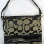 Authentic Coach Black Patent Leather Stripe Monogram Tote Bag